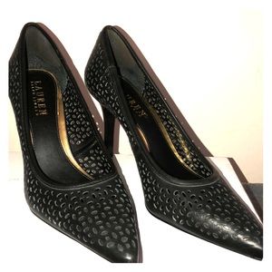 Woman black cut out Ralph Lauren Heels